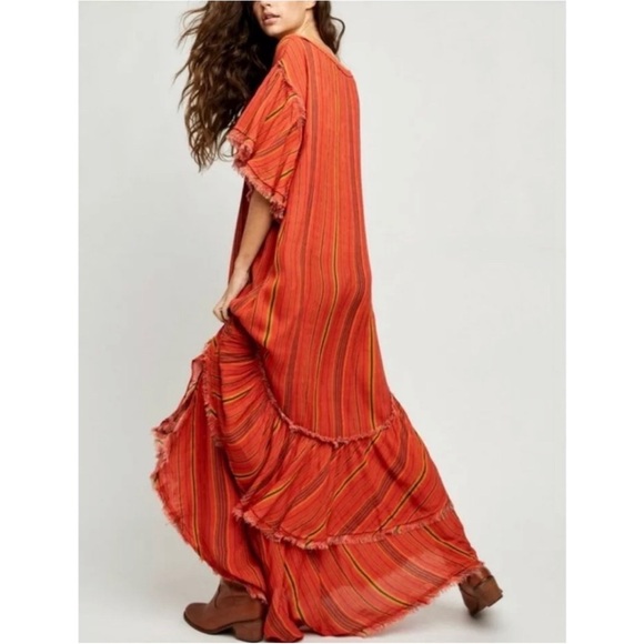 Free People Better Days Red Combo Maxi Dress NWT SZ XS - Picture 8 of 13